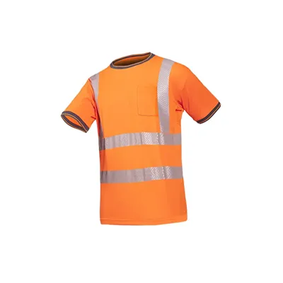 Sioen Rotella T-shirt Fluo Oranje - Ademend, Antibacterieel & UV-beschermend - Maat L
