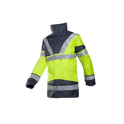 Sioen SKOLLFIELD 209A Parka Fluo Geel/Marine - Waterdicht, Gevoerd & Met Bodywarmer, Maat 3XL