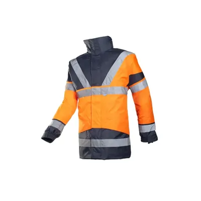 Sioen SKOLLFIELD 209A Parka Fluo Oranje/Marine - Waterdicht, Gevoerd & Met Bodywarmer, Maat L