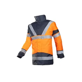 Sioen SKOLLFIELD 209A Parka Fluo Oranje/Marine - Waterdicht, Gevoerd & Met Bodywarmer, Maat S