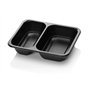 Menu trays PP Sealable 2-compartments Black M20/50 227 x 178 x 50mm