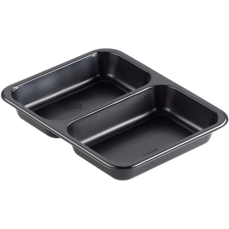 Menu trays PP Sealable 2-compartments Black M20/30 227 x 178 x 32mm