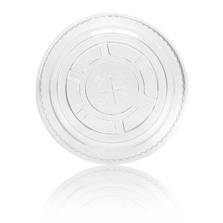 PET Lid Ø78 mm Flat with Straw Slot – Transparent, Fits 300–330 ml Cups