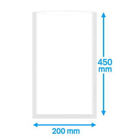 Vacuum side seal bags PA/PE 200x450mm 90my 1000 pieces