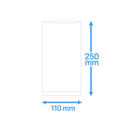Vacuümzakken Buis PA/PE 110 x 250mm 90my 1000 stuks