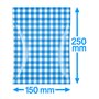 Vacuum Tube Bags PA/PE Blue White Checkered (Smoked Sausage Bag) 150x250mm 90my 1000 pieces