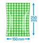 Vacuum Tube Bags PA/PE Green White Checkered (Smoked Sausage Bag) 150x250mm 90my 1000 pieces