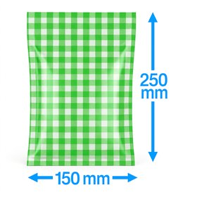 Vacuum Tube Bags PA/PE Green White Checkered (Smoked Sausage Bag) 150x250mm 90my 1000 pieces