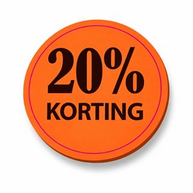 Etiket Rond 35mm 20 PROCENT KORTING (KM)