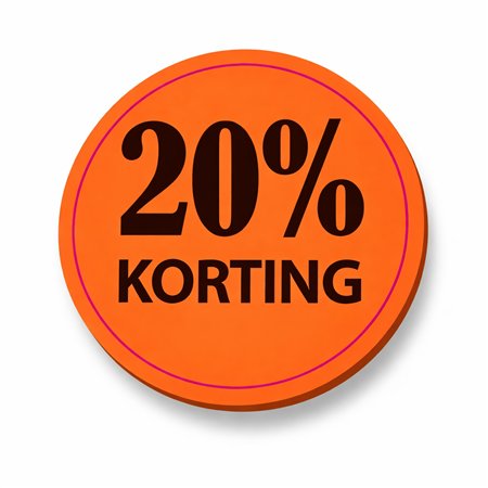 Etiket Rond 35mm 20 PROCENT KORTING (KM)