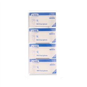 CMT transparent PET-G wall holder 4 glove dispenser boxes