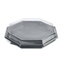 Octaview Box APET Grey with fixed Lids Transparent 305x60mm