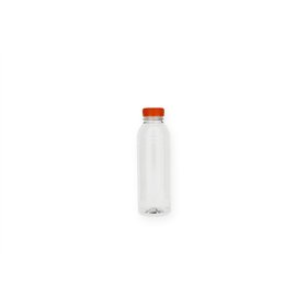 rPET Bottles 500ml Clear with Orange HDPE Cap
