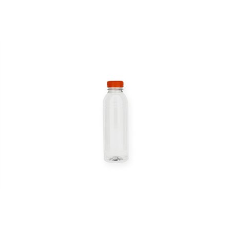 rPET Flessen 500ml Transparant met Oranje HDPE Dop