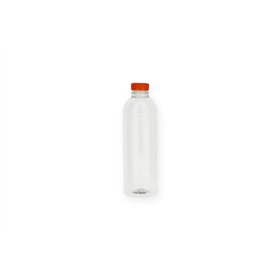 rPET Flessen 1000ml Transparant met Oranje HDPE Dop
