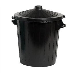 Garbage bin Round Black 95 Liter
