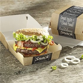 Hamburgerbakken Karton "Good Food" 125 x 125 x 70mm 