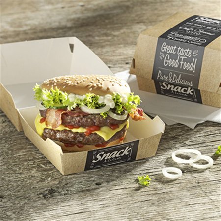 Hamburger Box Cardboard "Good Food" 125 x 125 x 70mm 