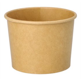 Cardboard Ice Cream Cups Round 250ml Ø95mm x 62mm Brown