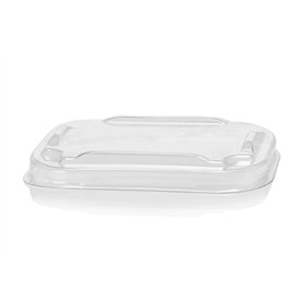 Transparent PET Lid for 108-Series Kraft/Black Salad Containers 115 x 85mm