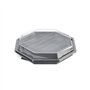 Octaview Schalen PET Grijs met Vaste Transparante Deksels 830cc Ø 230 x 50mm