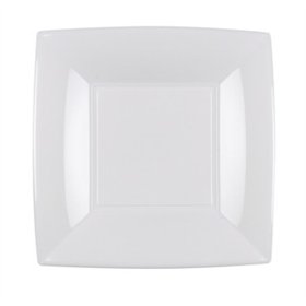 Dessertborden herbruikbaar Goldplast PP 18 x 18 x 1,96cm Wit