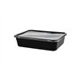 Kilobakken met transparante deksel 750ml PP 18,2 x 13,2 x 4,6cm Zwart
