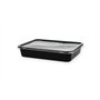 Kilobakken met transparante deksel 500ml PP 18,2 x 13,2 x 3,6cm Zwart - Horecavoordeel.com