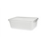 Kilobakken met transparante deksel 1000ml PP 18,2 x 13,2 x 5,6cm Wit