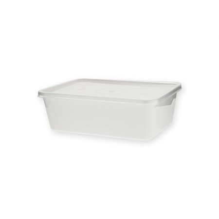 Kilobakken met transparante deksel 1000ml PP 18,2 x 13,2 x 5,6cm Wit - Horecavoordeel.com