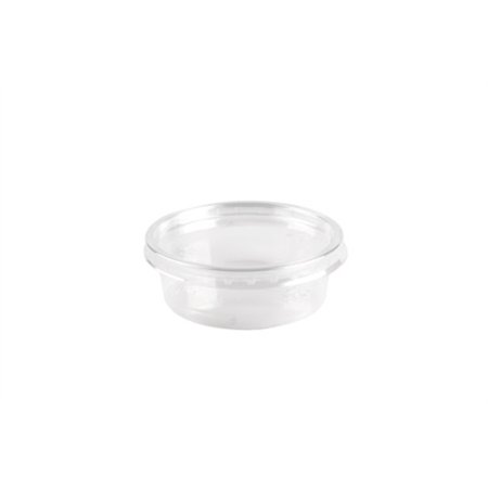 Sausbakjes met deksel 78ml rond APET Ø 7,8 x 2,7cm Transparant - Horecavoordeel.com