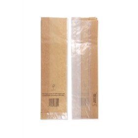 Zakken met venster evolution Papier 11/2 x 3,5 x 43cm Bruin - Horecavoordeel.com