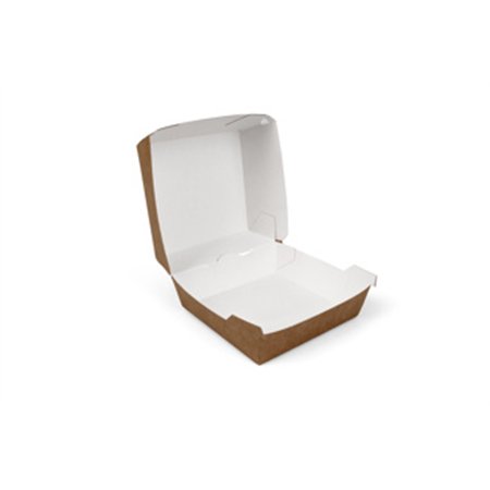 Hamburgerboxen maxi Karton 11,5 x 11 x 7,8cm Bruin / Wit