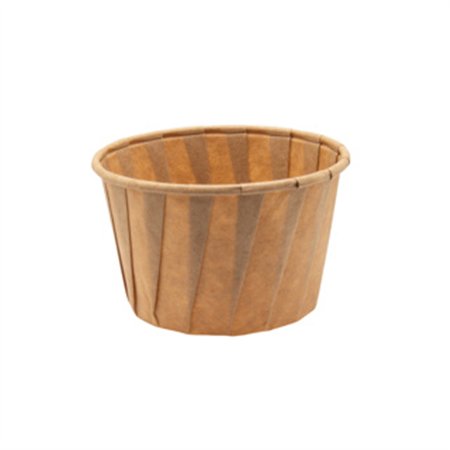 Sausbakjes 90ml (3,25oz) Papier Ø 6,3 x 4,1cm Bruin - Horecavoordeel.com