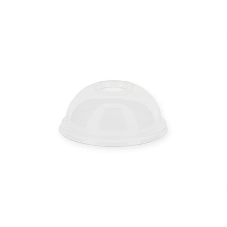 Dome deksels met gat RPET Ø 9,5cm Transparant - Horecavoordeel.com