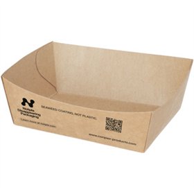 Snackbakjes A7 Karton 9 x 7 x 3,5cm Bruin Notpla - Horecavoordeel.com