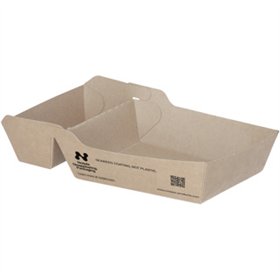Snackbakjes A14+1 Karton 16,5 x 8,5 x 3,5cm Bruin Notpla - Horecavoordeel.com