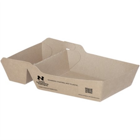 Snackbakjes A14+1 Karton 16,5 x 8,5 x 3,5cm Bruin Notpla - Horecavoordeel.com