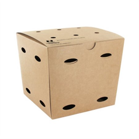 Frietboxen middel Karton 10,5 x 10,5 x 15cm Bruin Notpla