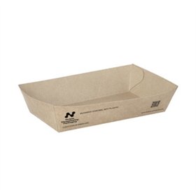 Snackbakjes A14 Karton 15,5 x 8,5 x 3,8cm Bruin Notpla - Horecavoordeel.com