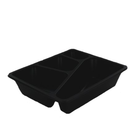Menubakken topseal 3+1-vaks 1645ml PP 23 x 19 x 5cm Zwart
