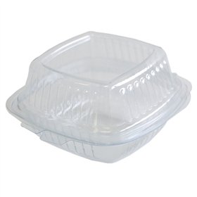 Hamburgerbakken extra small APET 14 x 14 x 7,5cm Transparant