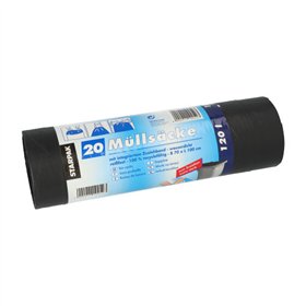 Industrie afvalzakken met treklint LDPE 120 l 100cm x 70cm Zwart