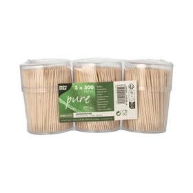 Tandenstokers hout rond 6,7cm in dispenserbox