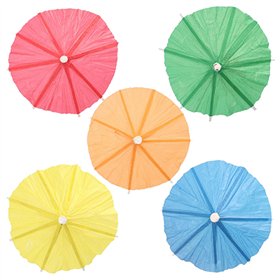 Decoprikkers 10cm kleuren assortiment Parapluutjes uni