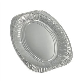 Catering serveerschalen Aluminium ovaal 43cm x 29cm