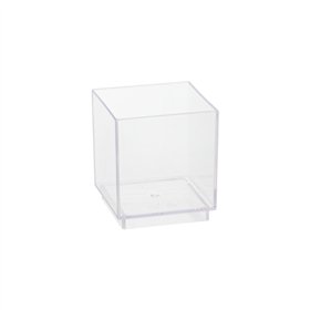 Fingerfood Amuse - Schaaltjes PS rechthoekig 55ml 4,7cm x 4,2cm x 4,2cm Glashelder - Horecavoordeel.com