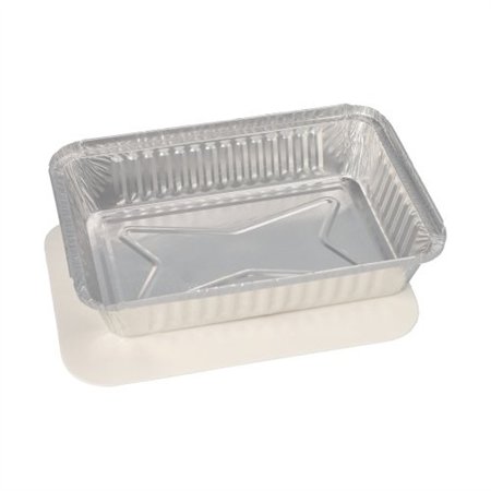 Schalen Aluminium + inleg deksel PE-gecoat rechthoekig 0,8 l 4cm x 15cm x 21,4cm