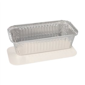 Schalen Aluminium + inleg deksel PE-gecoat rechthoekig 1 l 5,4cm x 11cm x 21,3cm