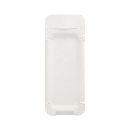 Schaaltjes Karton Pure rechthoekig 8cm x 21cm Wit met handvat